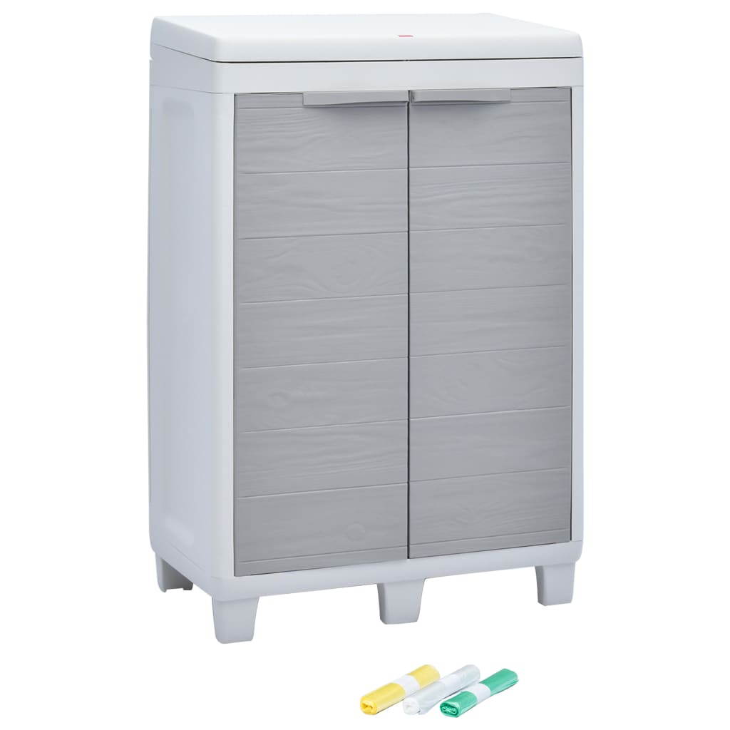 Berkfield Garden Dustbin with 3 Bags Light Grey 65x38x102 cm