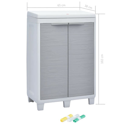 Berkfield Garden Dustbin with 3 Bags Light Grey 65x38x102 cm