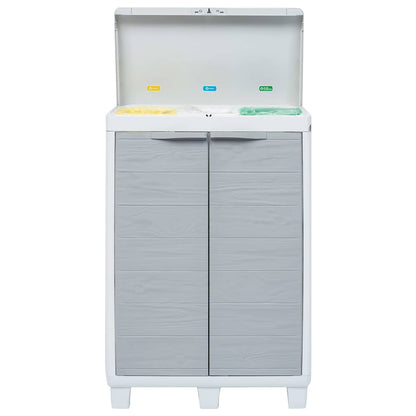 Berkfield Garden Dustbin with 3 Bags Light Grey 65x38x102 cm