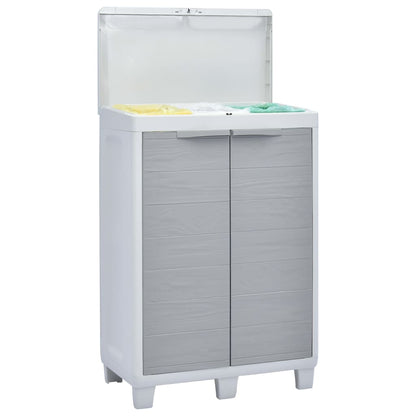 Berkfield Garden Dustbin with 3 Bags Light Grey 65x38x102 cm