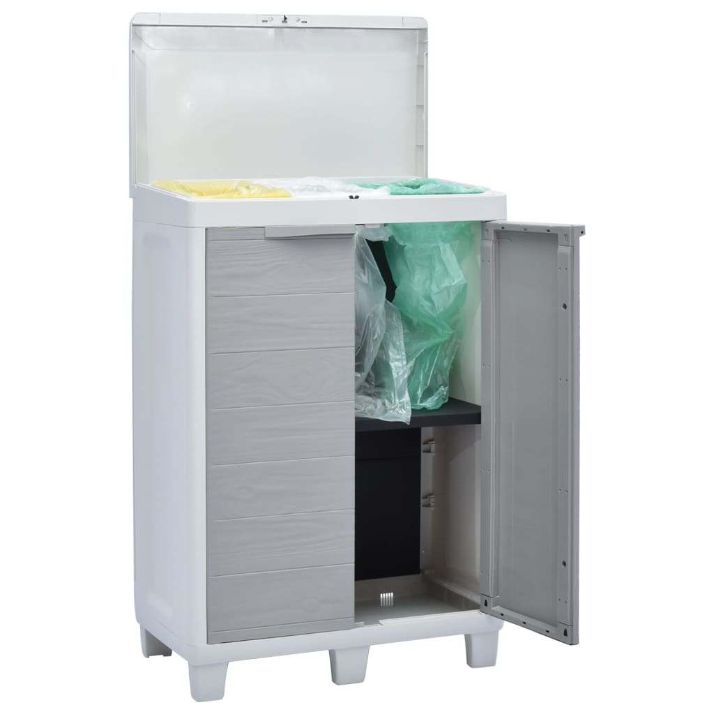Berkfield Garden Dustbin with 3 Bags Light Grey 65x38x102 cm