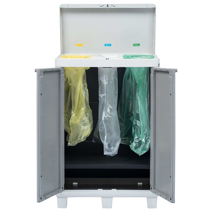 Berkfield Garden Dustbin with 3 Bags Light Grey 65x38x102 cm