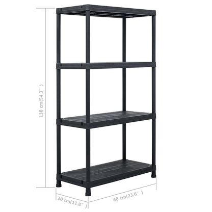 Berkfield Storage Shelf Rack Black 100 kg 60x30x138 cm Plastic