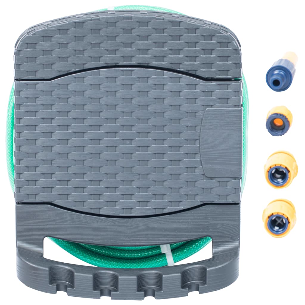 Berkfield Wall Mounted Hose Reel with Hose Plastic Anthracite