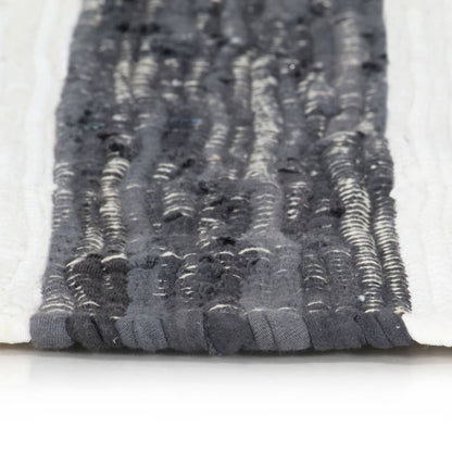 Berkfield Hand-woven Chindi Rug Cotton 160x230 cm Anthracite and White