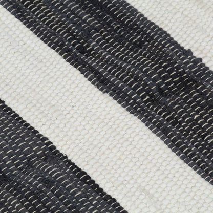 Berkfield Hand-woven Chindi Rug Cotton 160x230 cm Anthracite and White