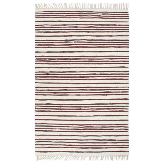 Berkfield Hand-woven Chindi Rug Cotton 200x290 cm Burgundy and White
