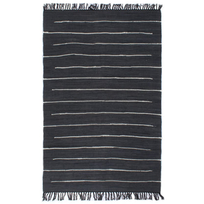 Berkfield Hand-woven Chindi Rug Cotton 120x170 cm Anthracite