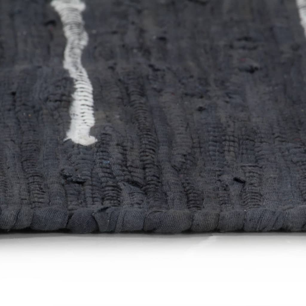 Berkfield Hand-woven Chindi Rug Cotton 120x170 cm Anthracite