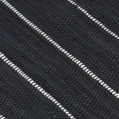 Berkfield Hand-woven Chindi Rug Cotton 120x170 cm Anthracite