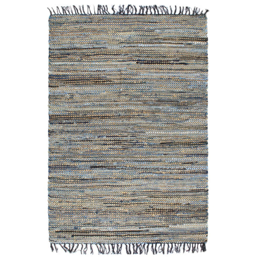 Berkfield Hand-woven Chindi Rug Denim Jute 120x170 cm Multicolour