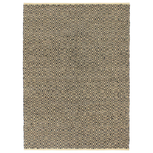 Berkfield Hand-woven Chindi Rug Leather Cotton 160x230 cm Black