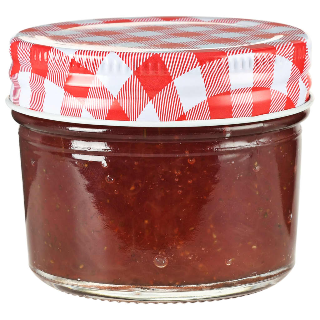 Berkfield Glass Jam Jars with White and Red Lids 24 pcs 110 ml