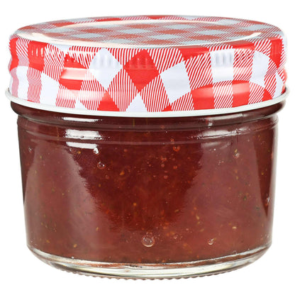 Berkfield Glass Jam Jars with White and Red Lids 24 pcs 110 ml