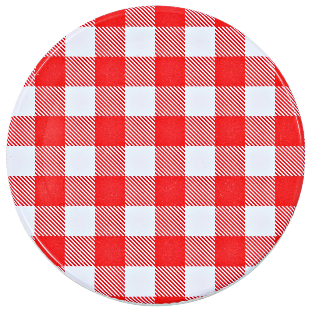 Berkfield Glass Jam Jars with White and Red Lids 24 pcs 110 ml