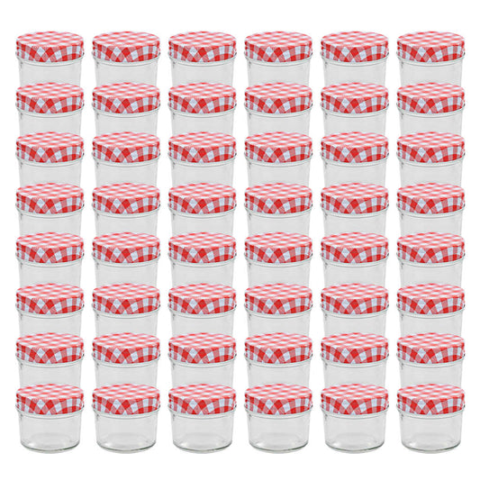 Berkfield Glass Jam Jars with White and Red Lids 48 pcs 110 ml