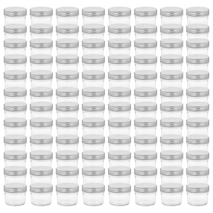 Berkfield Glass Jam Jars with Silver Lids 96 pcs 110 ml