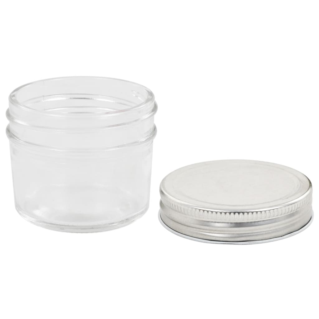 Berkfield Glass Jam Jars with Silver Lids 96 pcs 110 ml