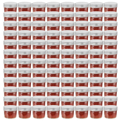 Berkfield Glass Jam Jars with Silver Lids 96 pcs 110 ml