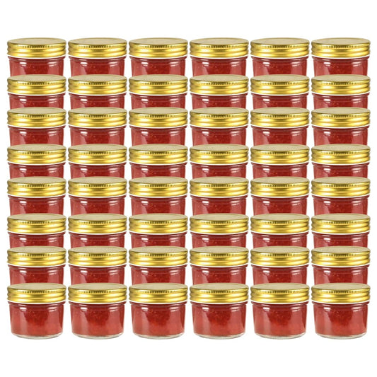 Berkfield Glass Jam Jars with Gold Lid 48 pcs 110 ml