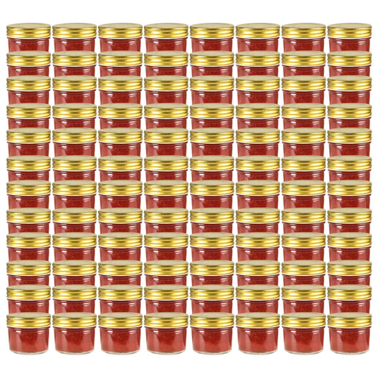 Berkfield Glass Jam Jars with Gold Lid 96 pcs 110 ml