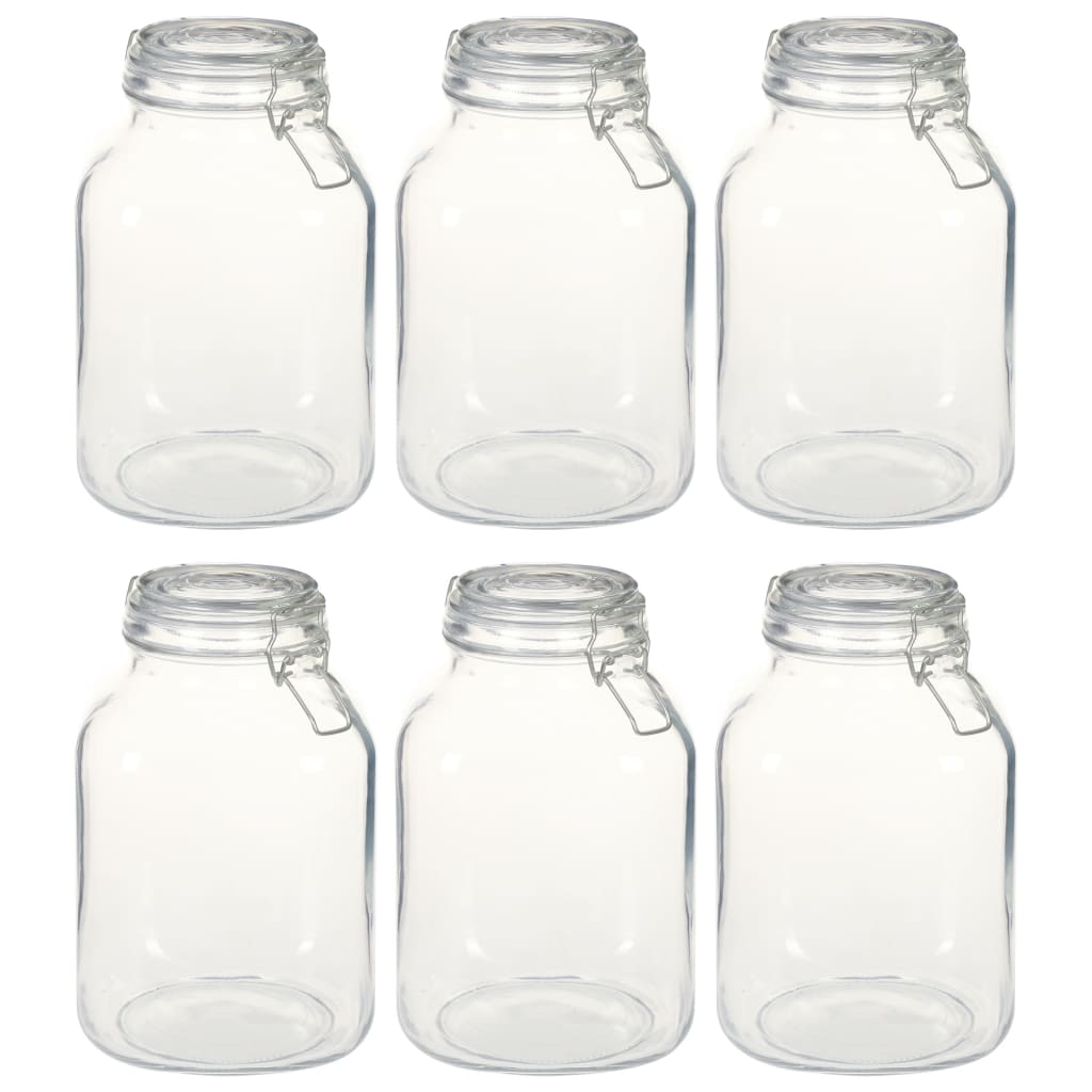Berkfield Glass Jars with Lock 6 pcs 3 L