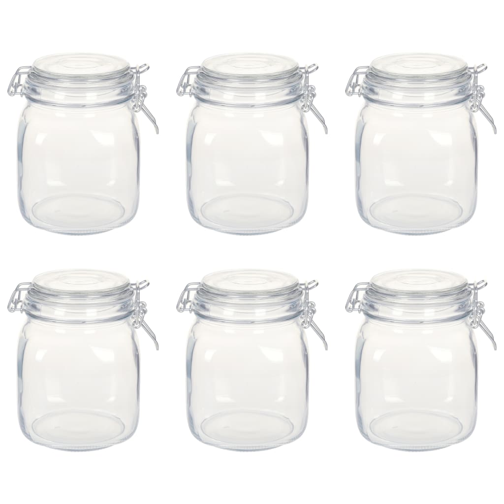 Berkfield Glass Jars with Lock 6 pcs 1 L