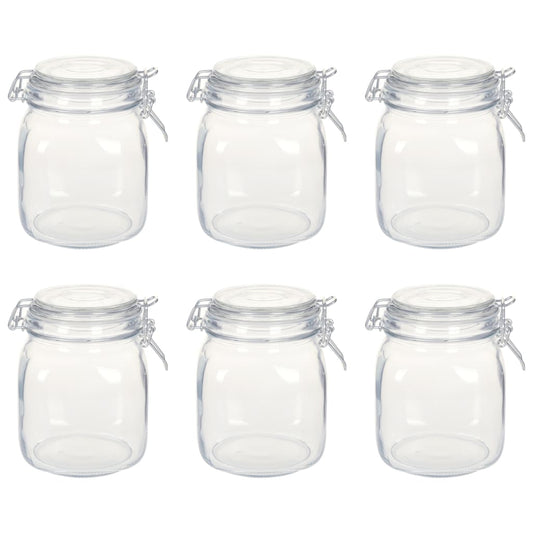 Berkfield Glass Jars with Lock 6 pcs 1 L