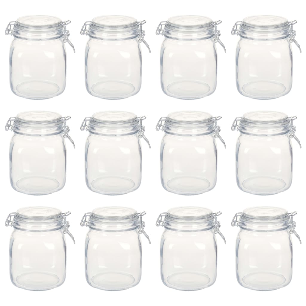 Berkfield Glass Jars with Lock 12 pcs 1 L