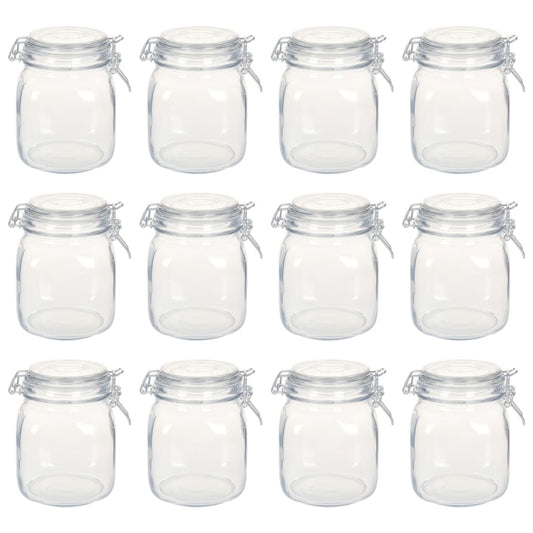 Berkfield Glass Jars with Lock 12 pcs 1 L