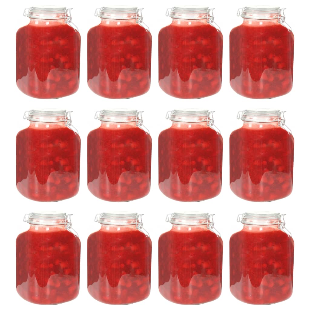 Berkfield Glass Jam Jars with Lock 12 pcs 5 L