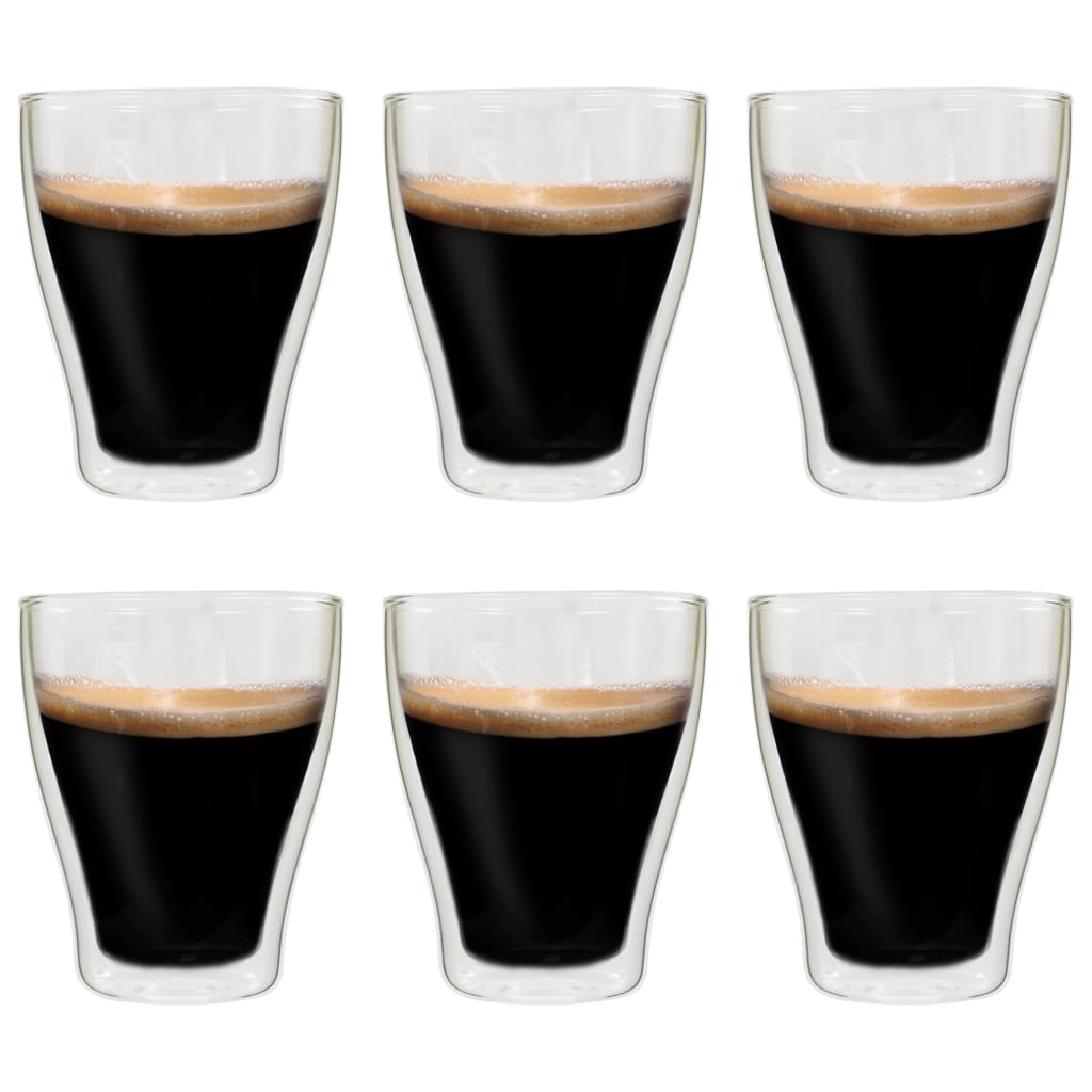 Berkfield Double Wall Latte Macchiato Glasses 6 pcs 370 ml