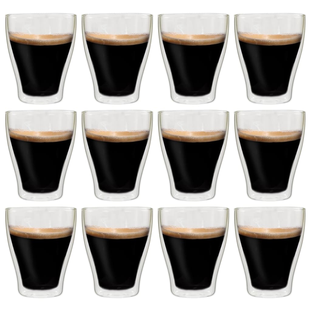 Berkfield Double Wall Latte Macchiato Glasses 12 pcs 370 ml