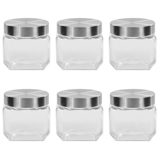 Berkfield Storage Jars with Silver Lid 6 pcs 800 ml
