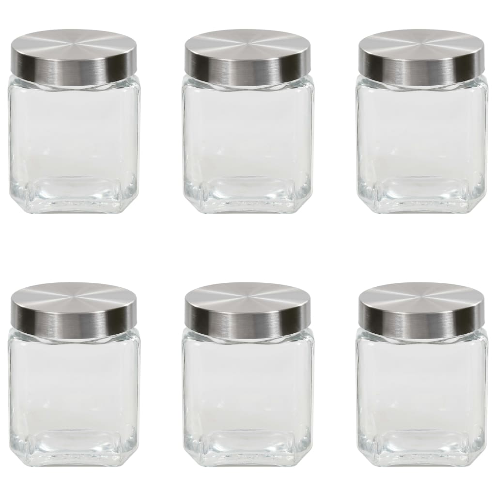 Berkfield Storage Jars with Silver Lid 6 pcs 1200 ml