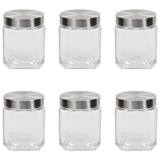 Berkfield Storage Jars with Silver Lid 6 pcs 1200 ml