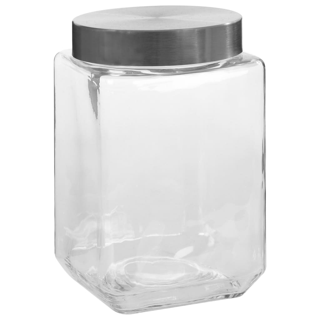 Berkfield Storage Jars with Silver Lid 6 pcs 1200 ml