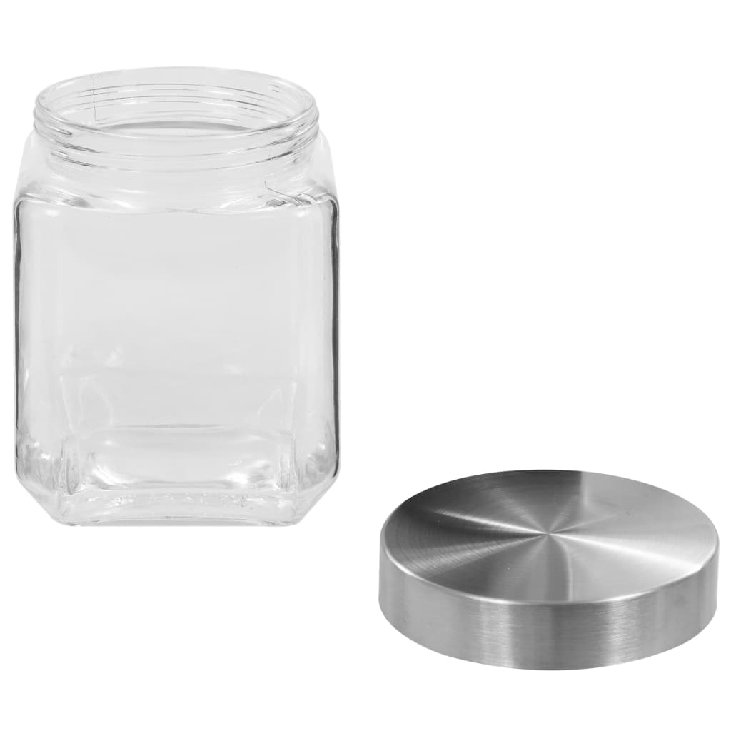 Berkfield Storage Jars with Silver Lid 6 pcs 1200 ml