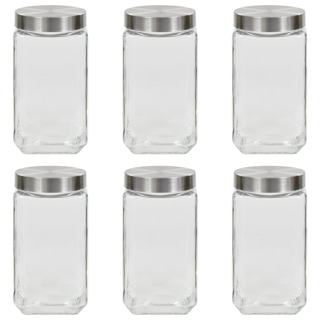 Berkfield Storage Jars with Silver Lid 6 pcs 2100 ml