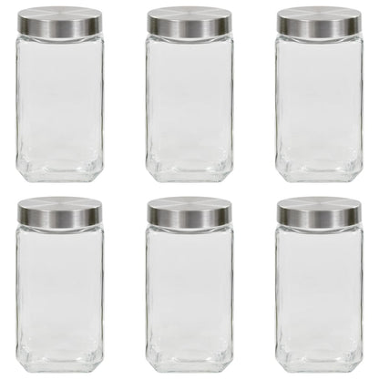 Berkfield Storage Jars with Silver Lid 6 pcs 2100 ml