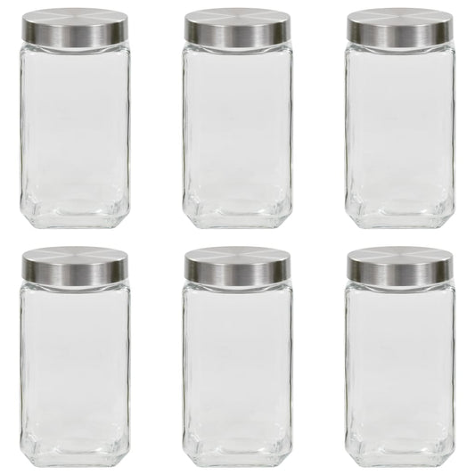 Berkfield Storage Jars with Silver Lid 6 pcs 2100 ml