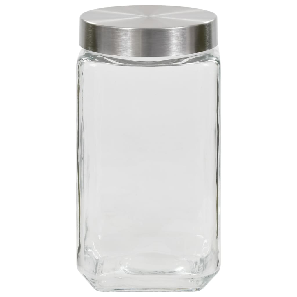 Berkfield Storage Jars with Silver Lid 6 pcs 2100 ml