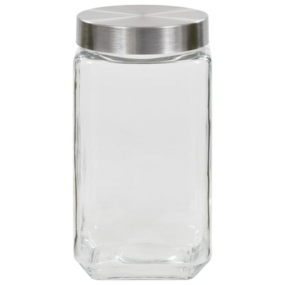 Berkfield Storage Jars with Silver Lid 6 pcs 2100 ml