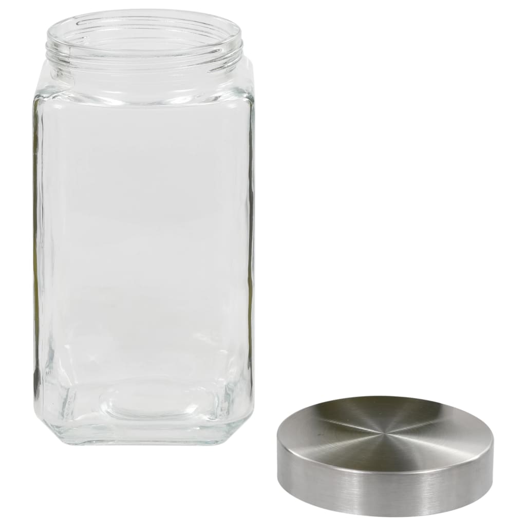 Berkfield Storage Jars with Silver Lid 6 pcs 2100 ml