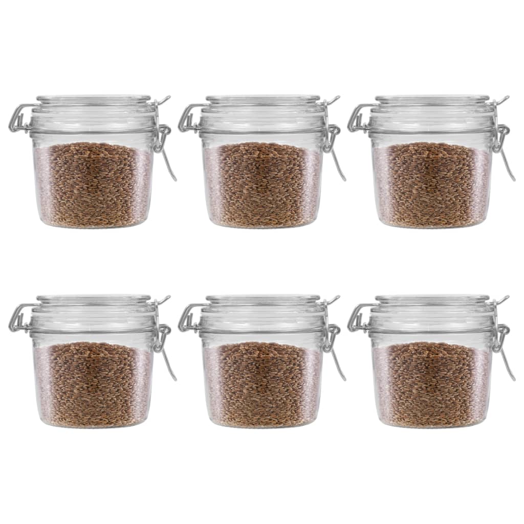 Berkfield Storage Jars with Clip Closure 6 pcs 340 ml
