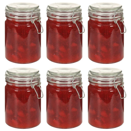 Berkfield Storage Jars with Clip Closure 6 pcs 750 ml