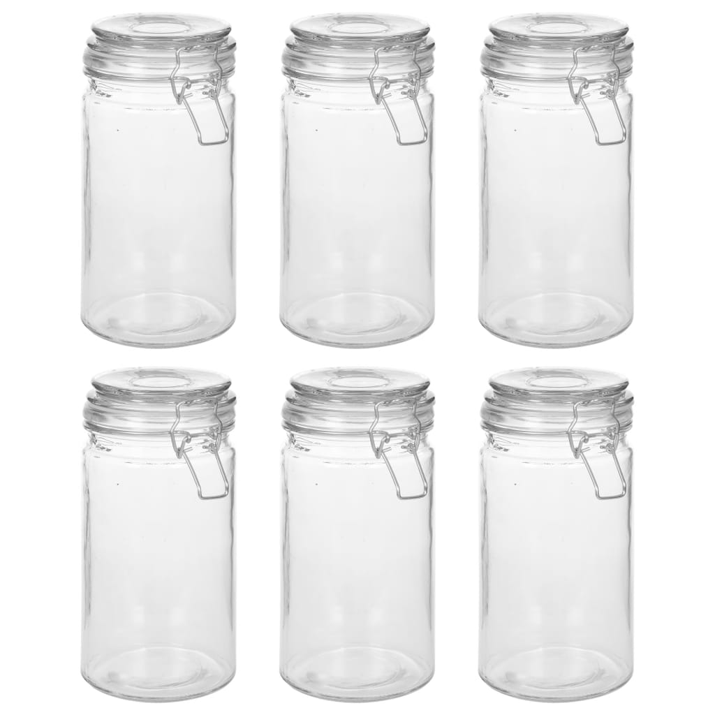 Berkfield Storage Jars with Clip Closure 6 pcs 1000 ml
