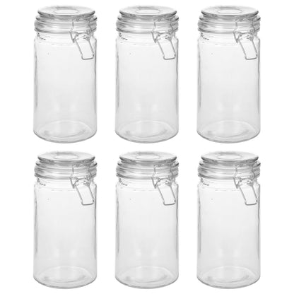 Berkfield Storage Jars with Clip Closure 6 pcs 1000 ml