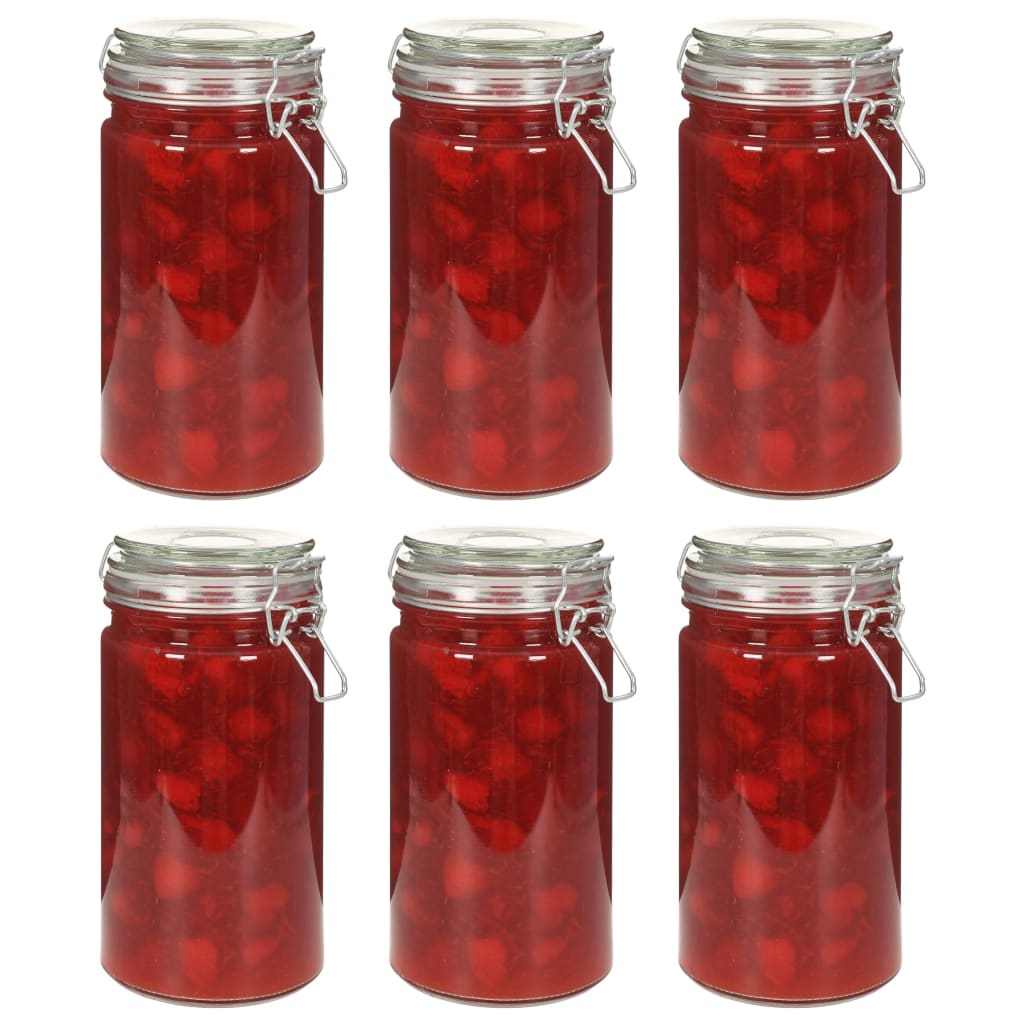 Berkfield Storage Jars with Clip Closure 6 pcs 1000 ml