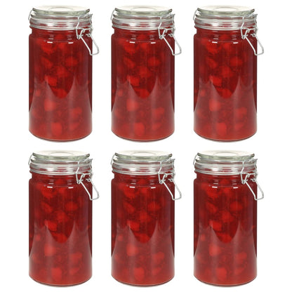 Berkfield Storage Jars with Clip Closure 6 pcs 1000 ml